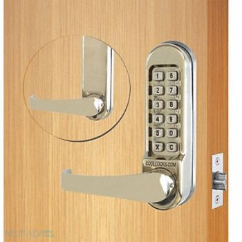 CODELOCKS Mechanical Lockset Stainless Steel Lever, 49XN85