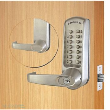 CODELOCKS Mechanical Lockset Brushed Steel Lever, 49XP03