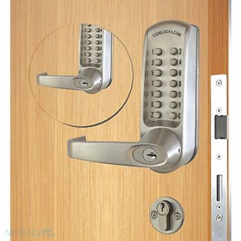 CODELOCKS Mechanical Lockset Brushed Steel Lever, 49XP26