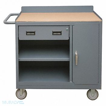 DURHAM MFG Mobile Cabinet Bench Hardboard 42 W 18 D, 49Y097