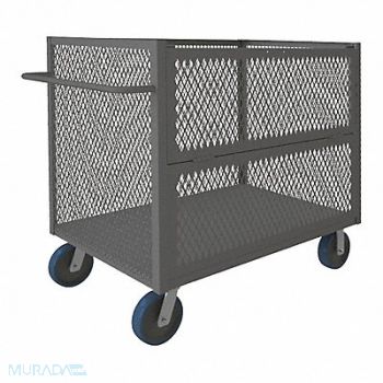 GRAINGER APPROVED 3 Sided Mesh Cart w/Drop Gate 2000 lb., 49Y496