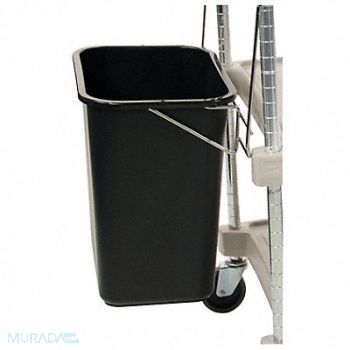 METRO Wastebasket 25 lb Black Polyethylene, 49Y713