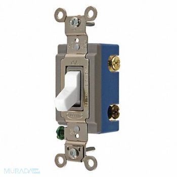 HUBBELL Wall Switch 15A Wht 1/2 HP 4-Way Switch, 49YL64