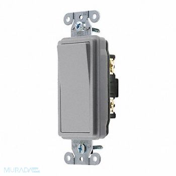 HUBBELL Wall Switch 20A Gray 1 HP 4-Way Switch, 49YL65