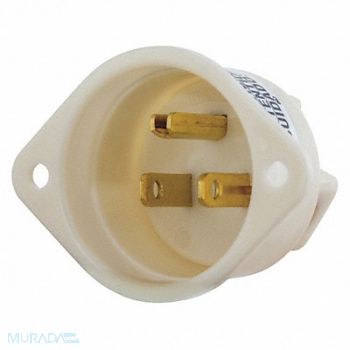 GRAINGER APPROVED Flanged Inlet White 15 A Oval 5-15P, 49YY60