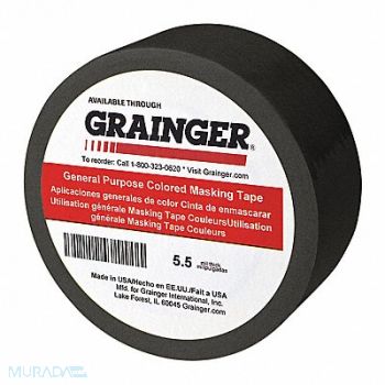 GRAINGER APPROVED Masking Tape 2 W 60 yd L Black PK24, 49Z293