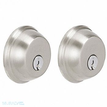 SCHLAGE Deadbolt Satin Nickel Double Cylinder, 49Z997