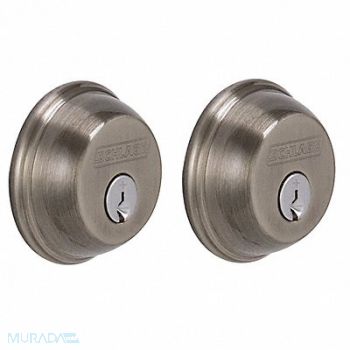 SCHLAGE Deadbolt Antique Pewter Double Cylinder, 49Z998