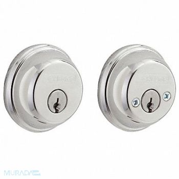 SCHLAGE Deadbolt Bright Chrome Double Cylinder, 49ZA01