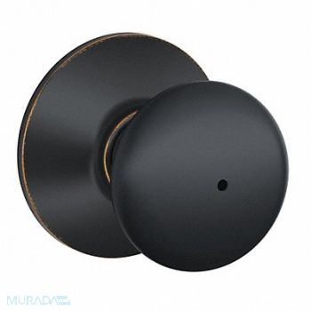 SCHLAGE RESIDENTIAL Knob Lockset Aged Bronze / Bright Chrome, 457G95