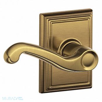 SCHLAGE RESIDENTIAL Door Lever Lockset Antique Brass Privacy, 457J81