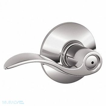 SCHLAGE RESIDENTIAL Door Lever Lockset Bright Nickel Privacy, 457H79