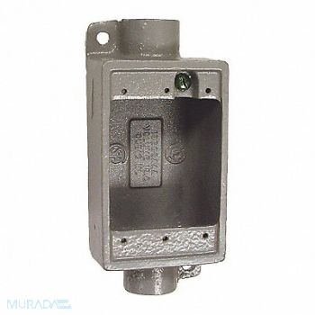 HUBBELL KILLARK Device Box 50.0 cu in Capacity Gray, 49ZY04