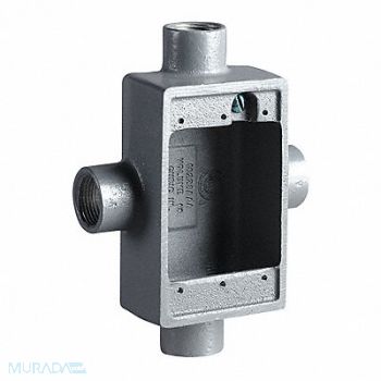 HUBBELL KILLARK Device Box 3/4 Hub Shallow 4 Inlets, 49ZY26