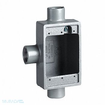 HUBBELL KILLARK Device Box 3/4 Hub Shallow 3 Inlets, 49ZY23