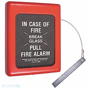 SAFETY TECHNOLOGY INTERNATIONAL Fire Alarm Break Glass Cover 6.5 x 9 In, 4AGA8