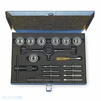 CLEVELAND Tap/Die Set 18pc UNC UNF, 4ALF1