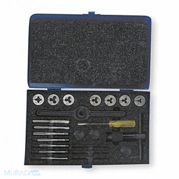 CLEVELAND Tap/Die Set 17pc UNC UNF, 4ALF8