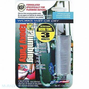 PC PRODUCTS Putty Plumbing Epoxy 1.3 Oz Pkg Gray, 4AUX1