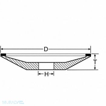 NORTON Dish Grinding Wheel 6In 120 12A2, 4B057