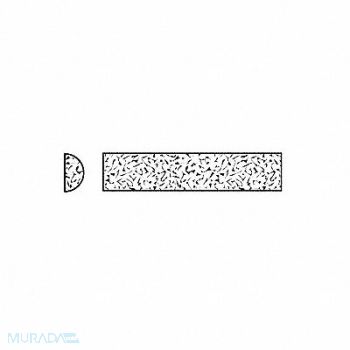 NORTON Sharping File Half Rd A/O Org/Brn Med, 4B119