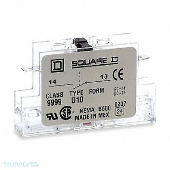 SQUARE D Auxiliary Contact 1 NC, 4B973