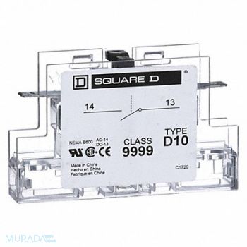 SQUARE D Auxiliary Contact 1 NO, 4B972