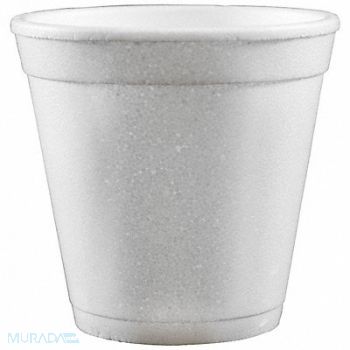 GRAINGER APPROVED Disp. Cold/Hot Cup 4 oz White PK1000, 6GEA6