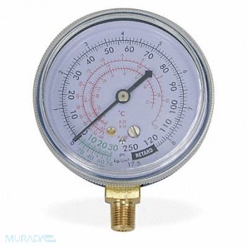 GRAINGER APPROVED Gauge 2-1/2 In Dia Low Side Blue 250 psi, 4CFD3