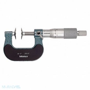 MITUTOYO Disk Micrometer 0-1 In 0.001 In Ratchet, 4CGF1