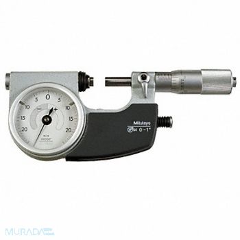MITUTOYO Indicating Micrometer 0-1 In 0.00005 In, 4CGF6