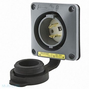 HUBBELL Wtertght Flanged Lcking Inlet Industrial, 4CT67