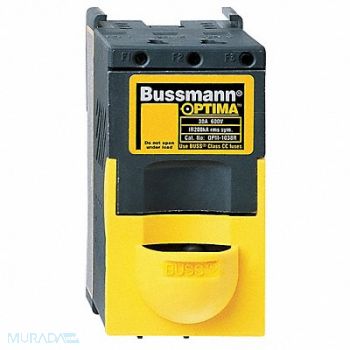 BUSSMANN Fuse Block 0 to 30A Class CC 3 Pole, 4CX76