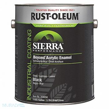 RUST-OLEUM Acryl EnamelBlackBeyond Gloss 1gal, 4CY32