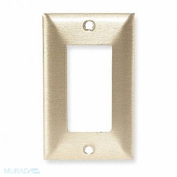 HUBBELL Rocker Wall Plate Stnd Brass 1Gng Brsh, 4D146