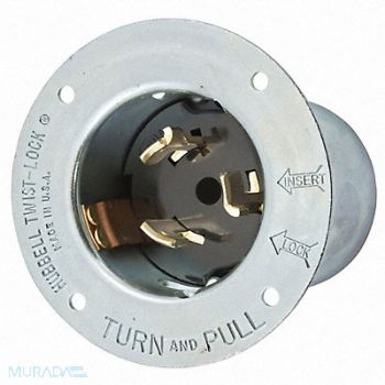 HUBBELL Flanged Locking Inlet Industrial 50, 4D206