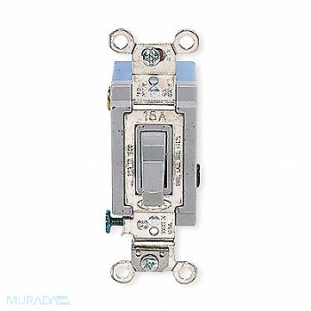 HUBBELL Wall Swtch 1-Pole 120/277V 15A Gry Toggl, 4D263