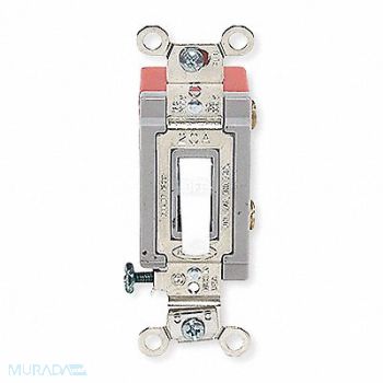 HUBBELL Wall Swtch 2-Pole 120/277V 20A Wht Toggl, 4D279