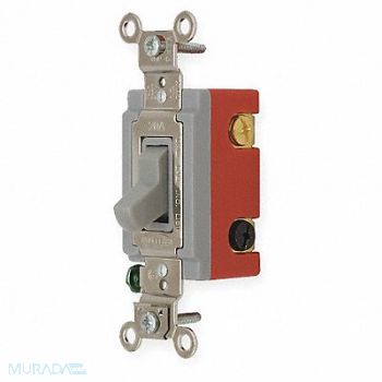 HUBBELL Wall Switch 4-Way 120/277V 20A Gry Toggl, 4D284