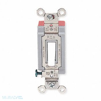 HUBBELL Wall Switch 4-Way 120/277V 20A Wht Toggl, 4D286