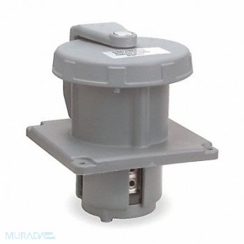 HUBBELL Pin and Sleeve Inlet 100A 125/250V Gray, 4D340