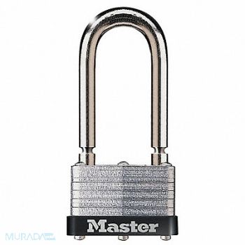 MASTER LOCK Keyed Padlock 13/16 in Rectangle Silver, 4DJR4