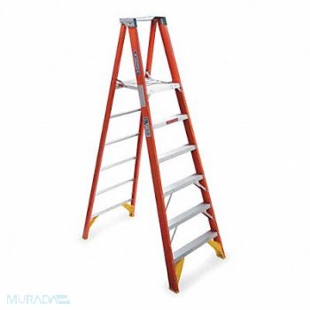 WERNER Platform Stepladder 6 ft FGL 300 lb., 4EB97