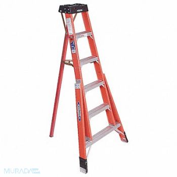 WERNER Tripod Stepladder FG 6 ft H 300 lb Cap., 4EB99