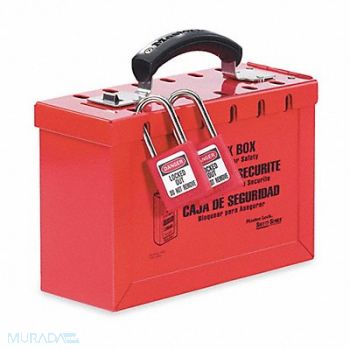 MASTER LOCK Group Lockout Box 12 Locks Max Red, 4EMZ1