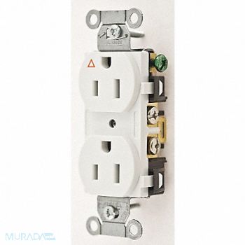 HUBBELL Receptacle Duplex 15A 5-15R 125V White, 4ENH7
