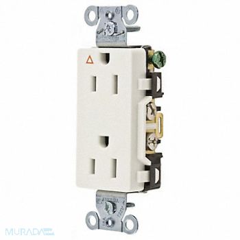 HUBBELL Receptacle Deco 15A 5-15R 125V White, 4ENJ4