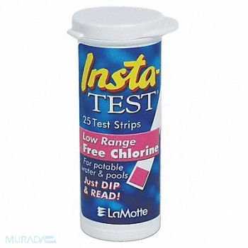 LAMOTTE Test Strip Free Chlorine 0to10 PPM PK25, 4EVZ5