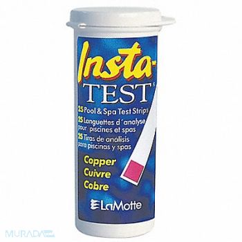 LAMOTTE Test Strip Copper 0 to 3.0 PPM PK25, 4EVZ7