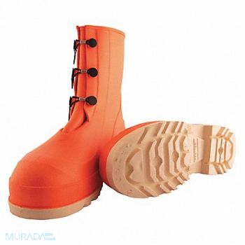 TINGLEY D0466 Rubber Boot Men s 13 Mid-Calf Orange PR, 4GGC9